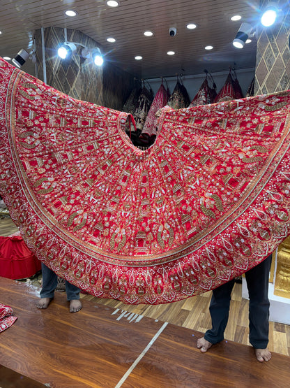 Rani Pink Peacock Designer Bridal Lehenga - Shopping World