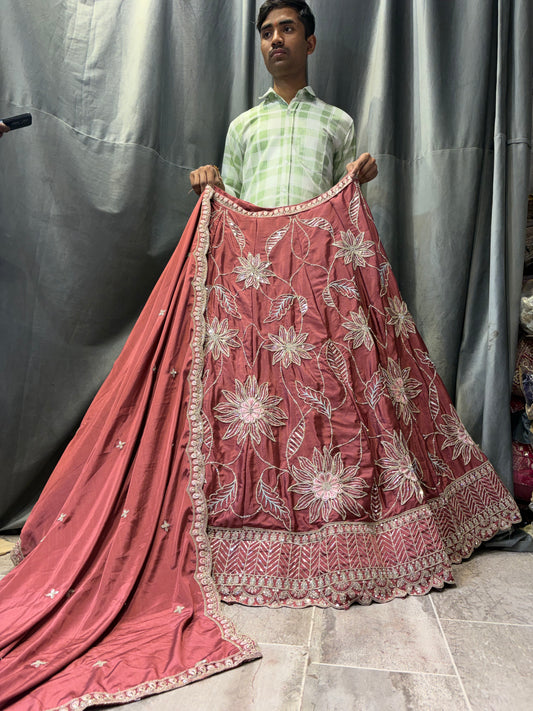 Peach pink Lehenga