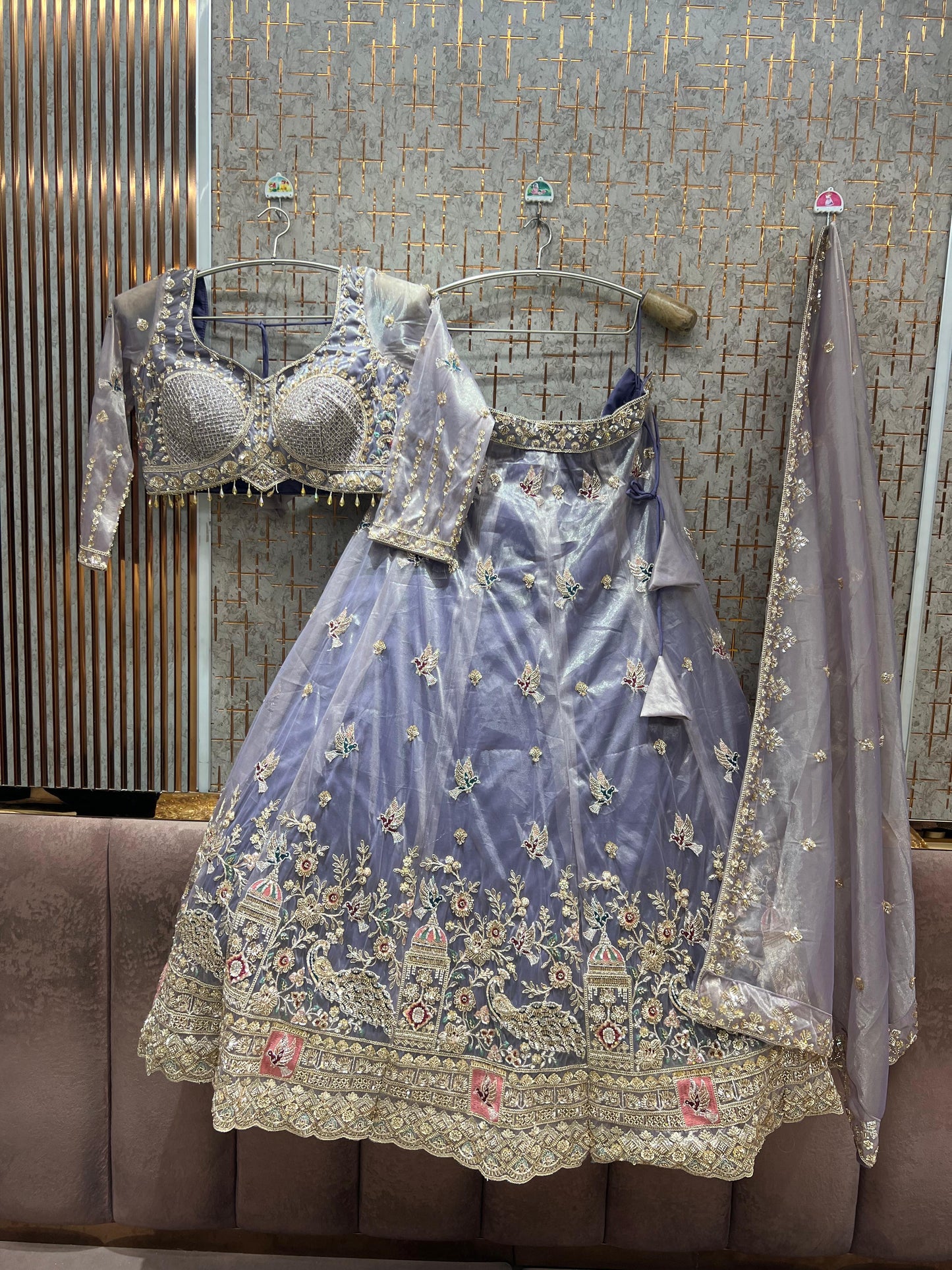 Blue crop top Lehenga