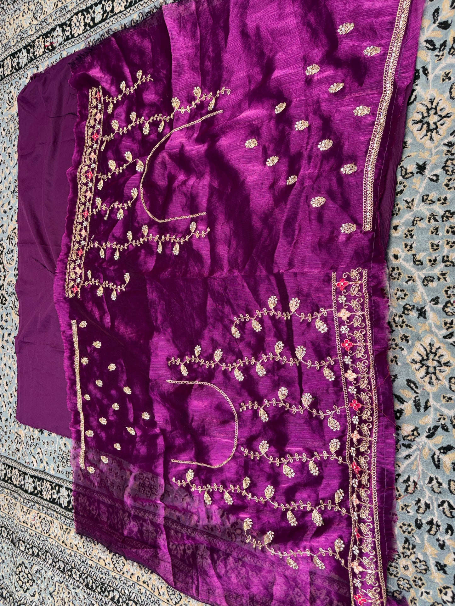 Elegant magenta pink Crop Top Lehenga