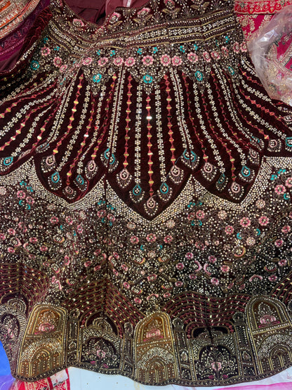 Khoobsurat Red Jhumka bridal Lehenga