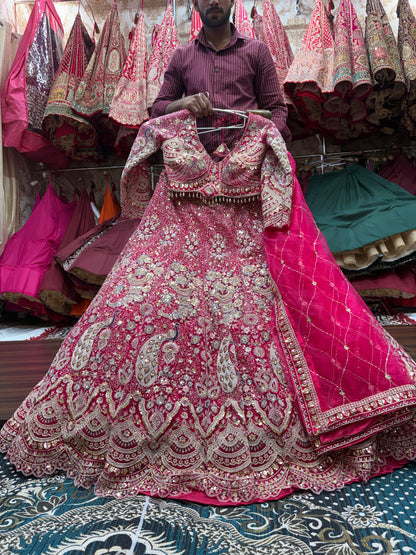 Something different Light pink peacock crop top Lehenga Happy Customer