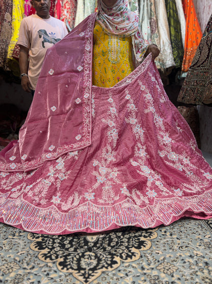 Charming Floral pink Lehenga
