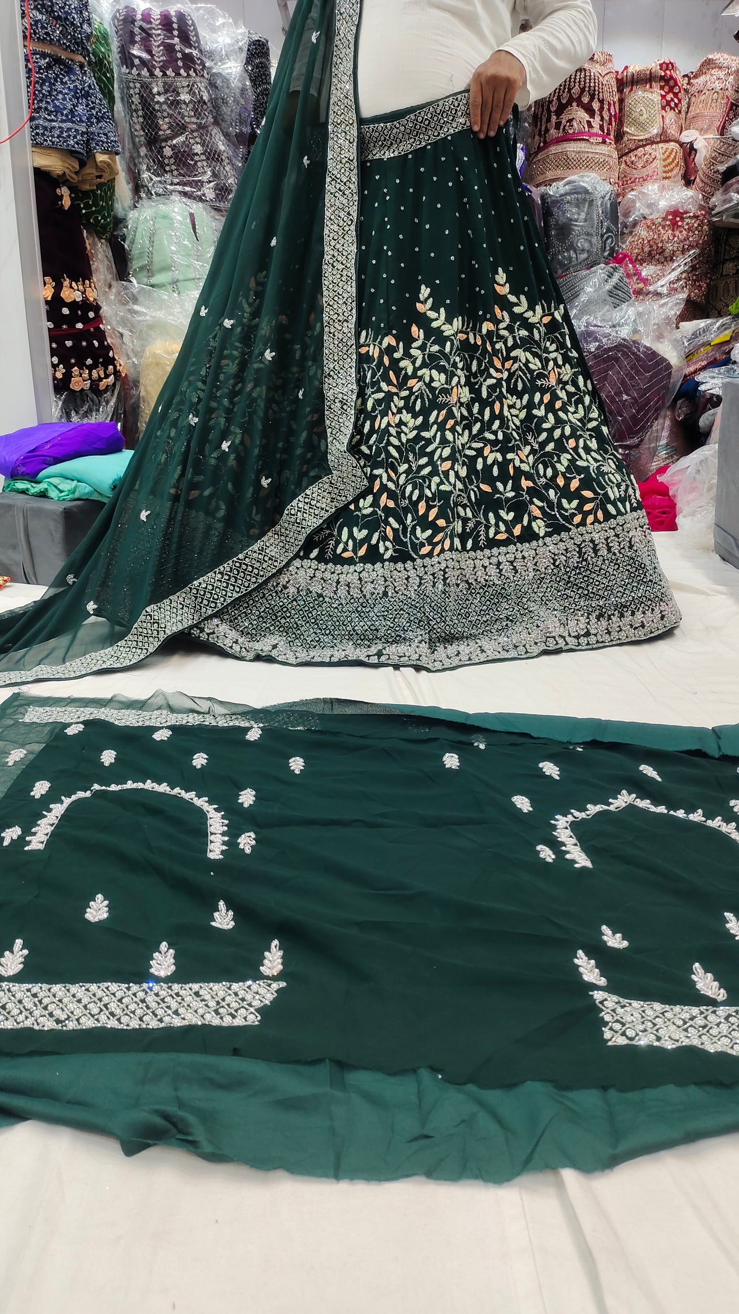 Green partywear Lehenga