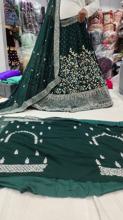 Green partywear Lehenga