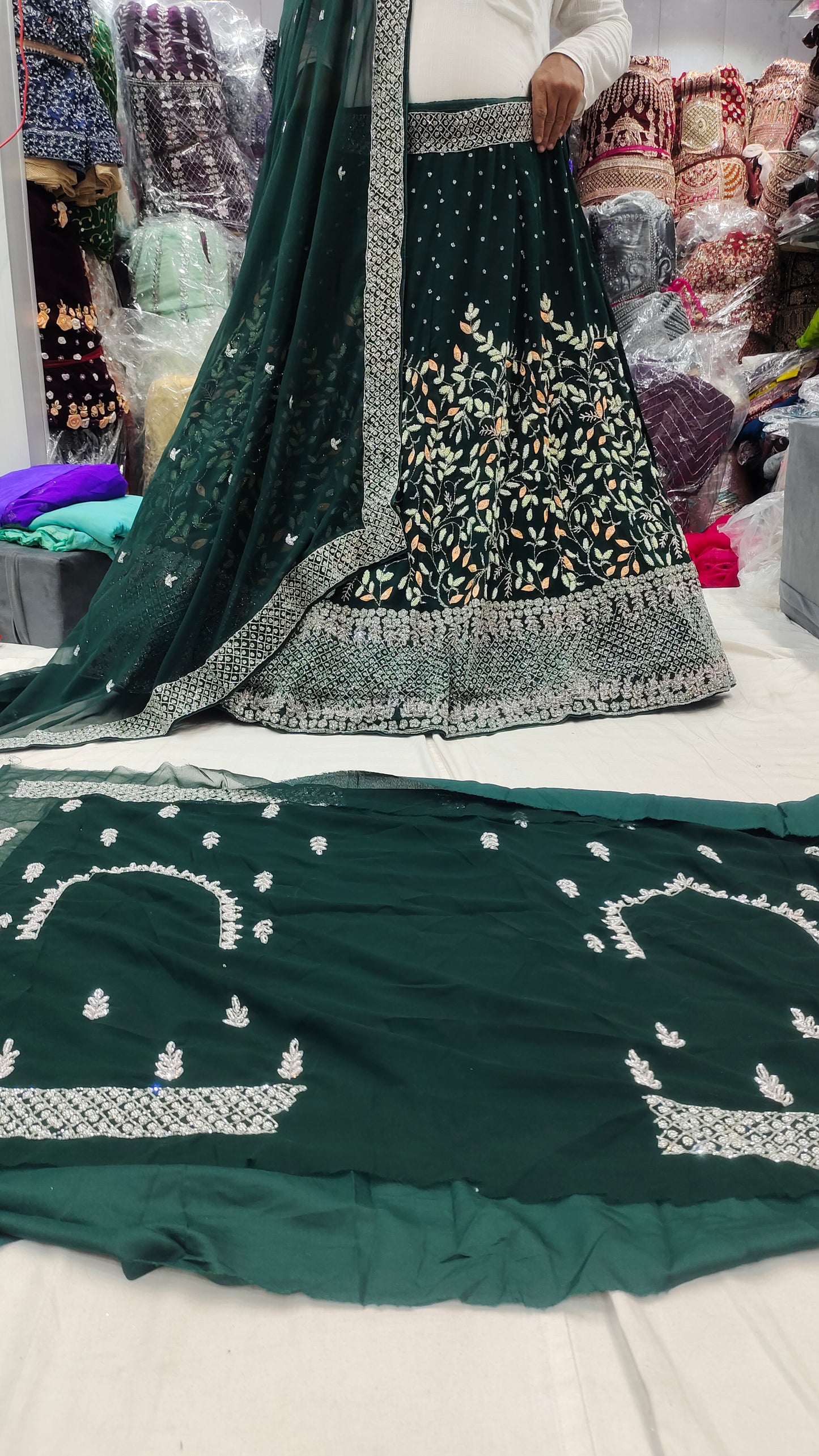 Green partywear Lehenga