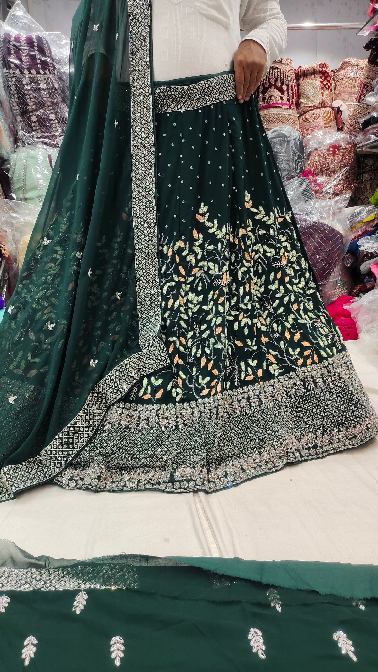 Green partywear Lehenga