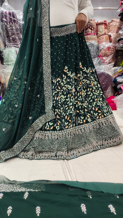 Green partywear Lehenga