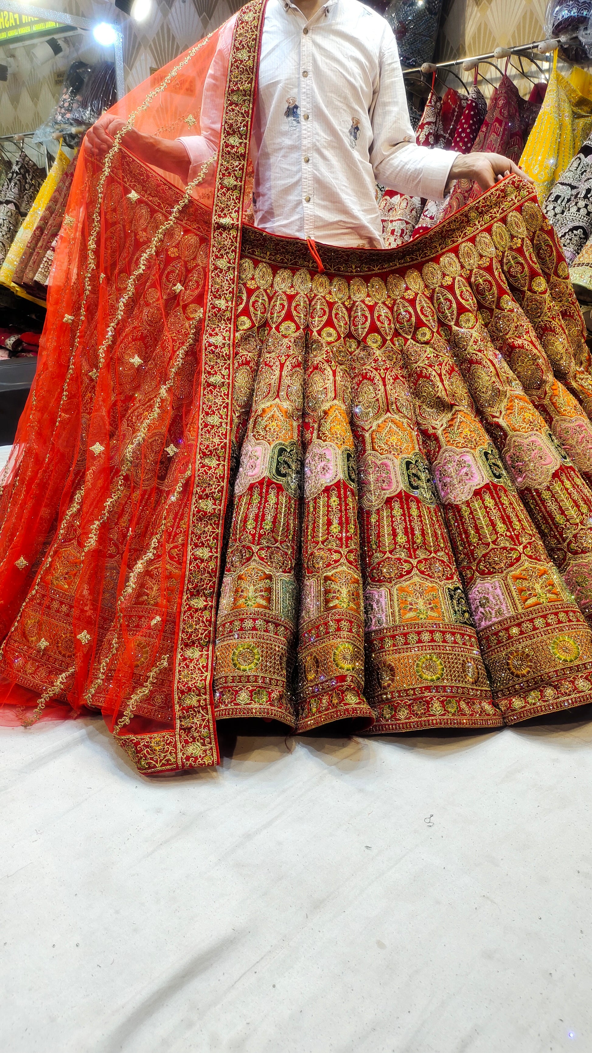 Bridal Lehenga Under 1000 Multi Color Ball Bridal Lehenga