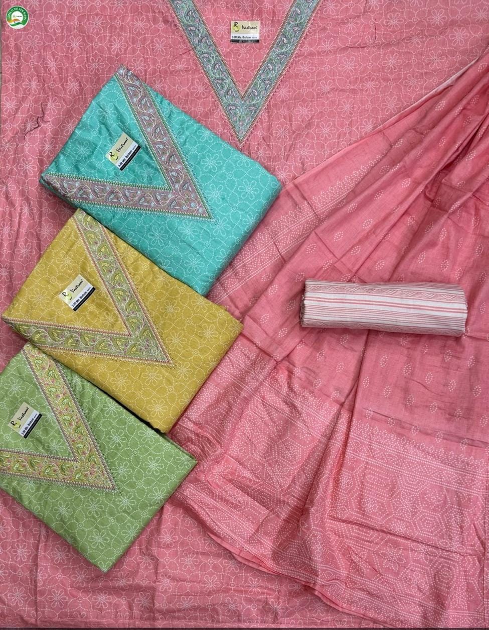 Fantastic pink Unstitched suit ( free size )