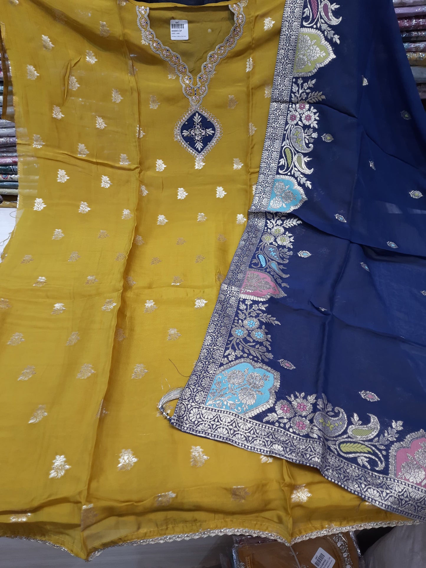 Engaging yellow haldi Mehendi Unstitched suit ( free size )