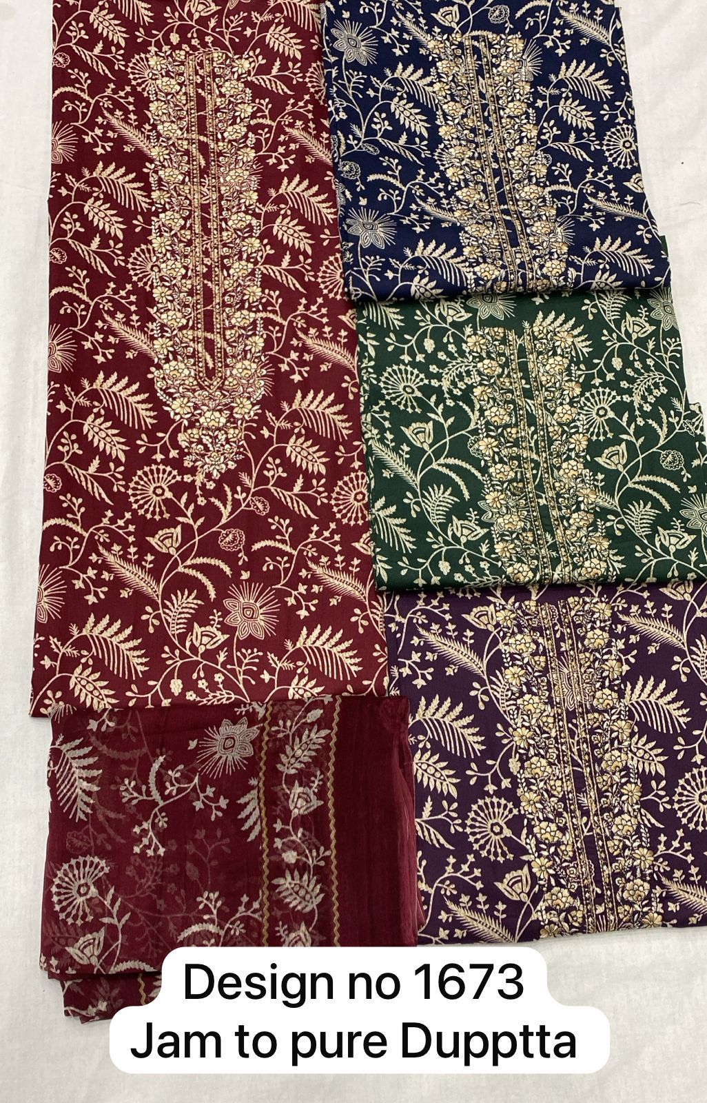 Designer maroon Unstitched suit ( free size )