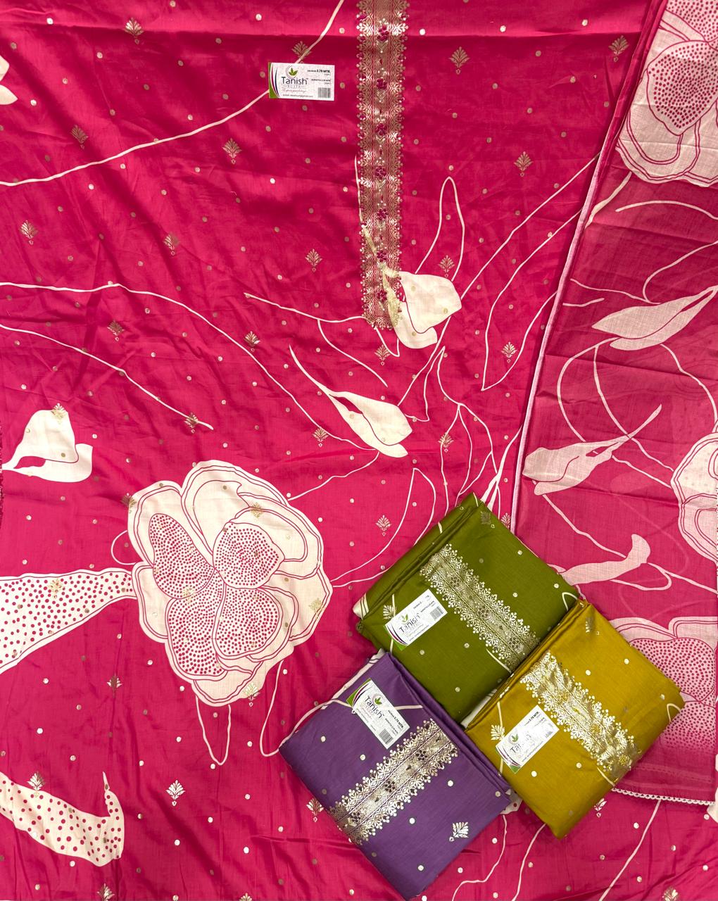 Awesome pink Unstitched suit ( free size )