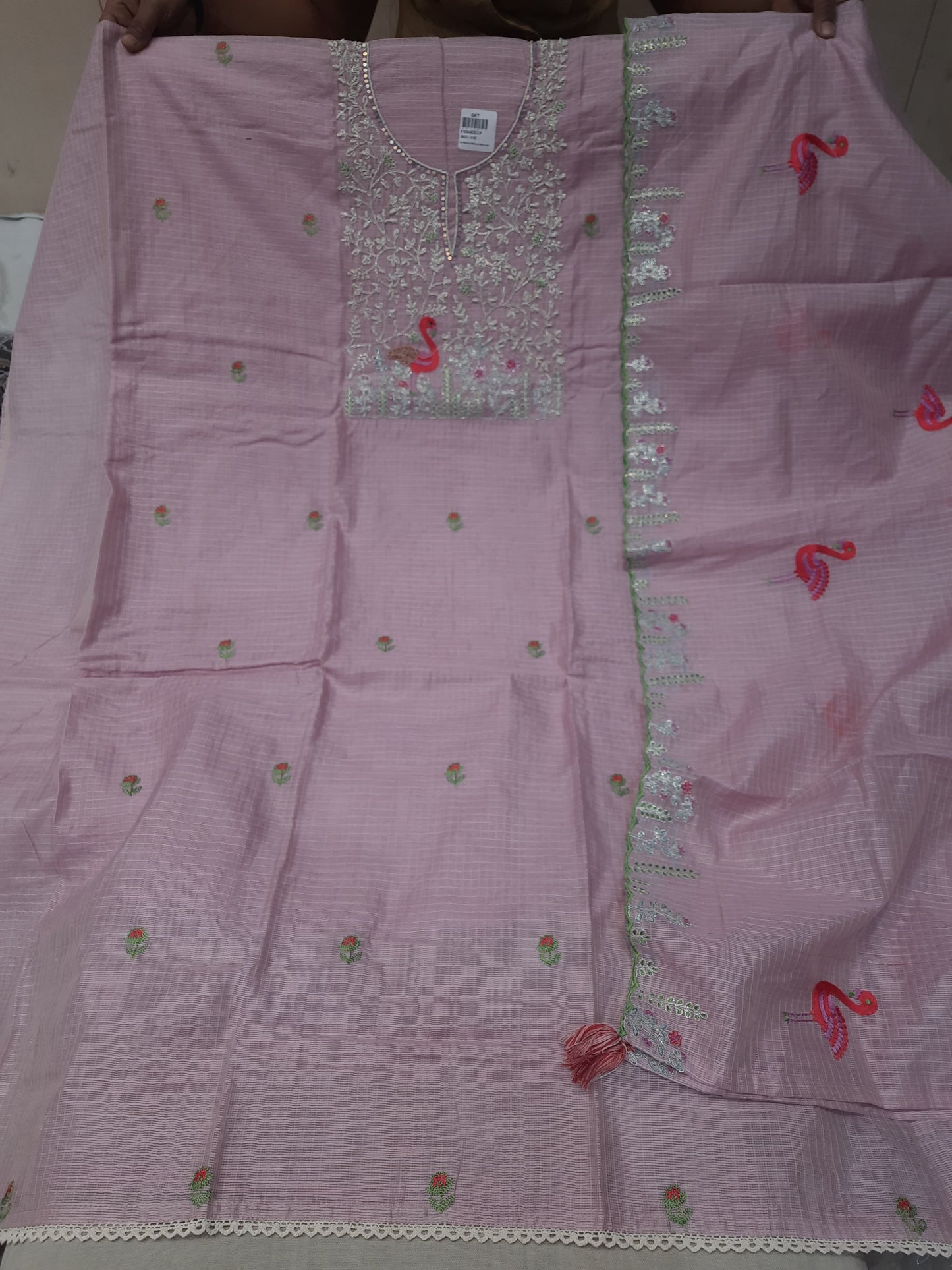 Fantastic pink Unstitched suit ( free size )