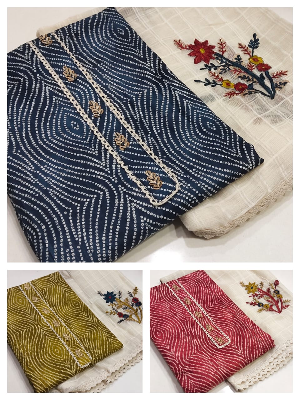 Glamorous dark blue Unstitched suit ( free size )