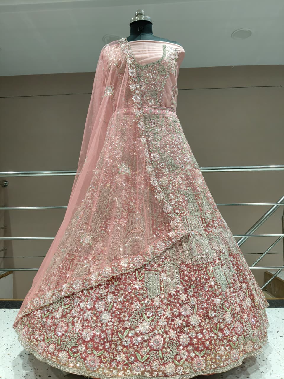 Lavishing peach pink Lehenga