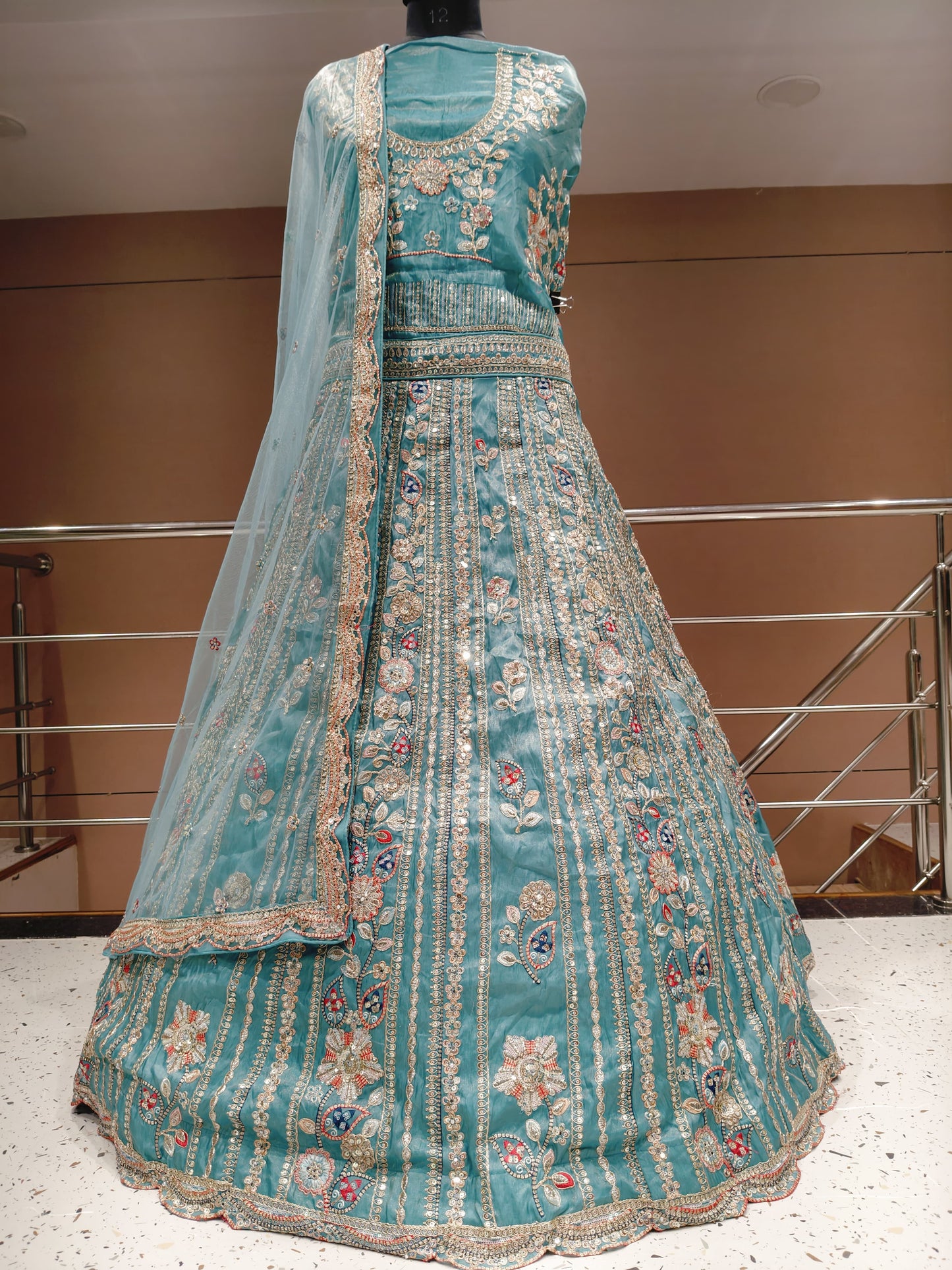 Astonishing orange peach Lehenga