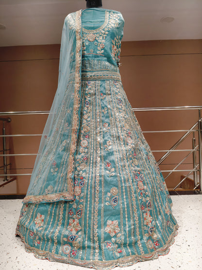 Astonishing orange peach Lehenga