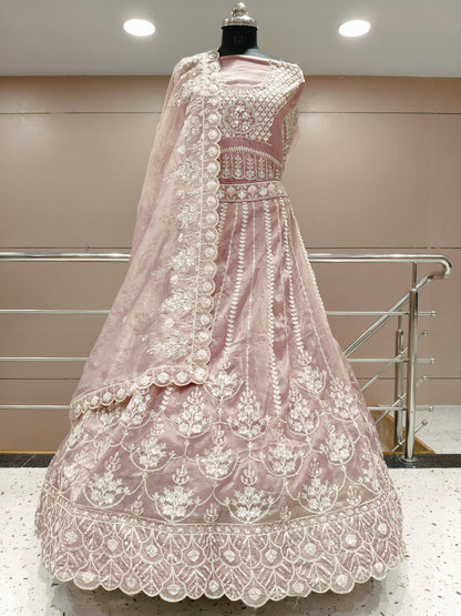 Designer peach pink Lehenga