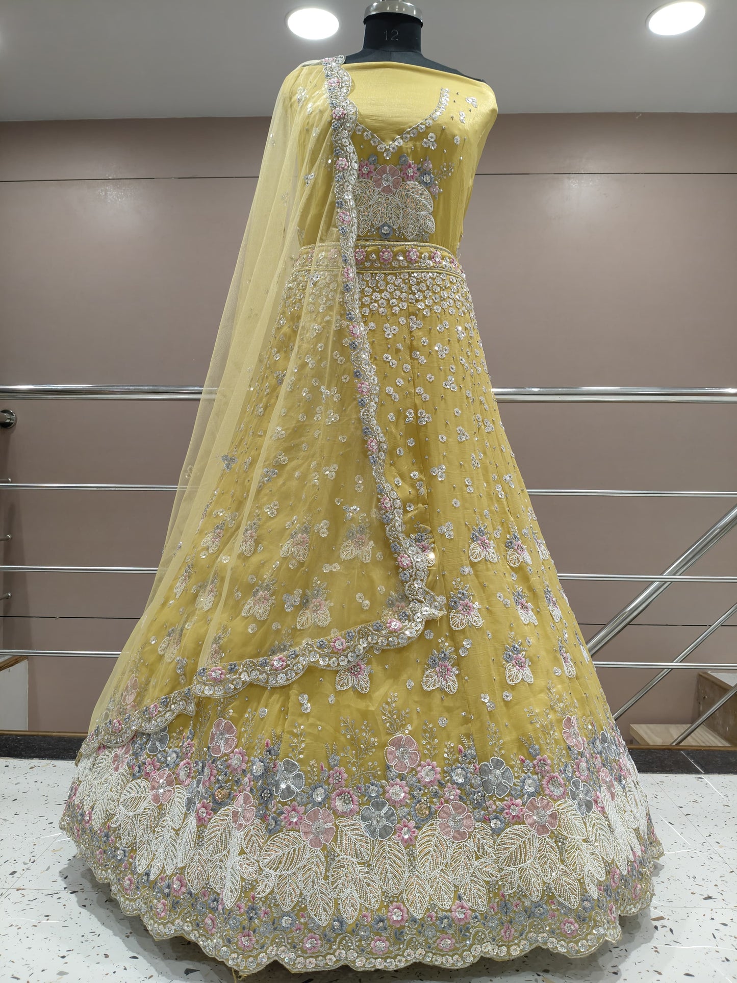 Khoobsurat green mehendi Lehenga