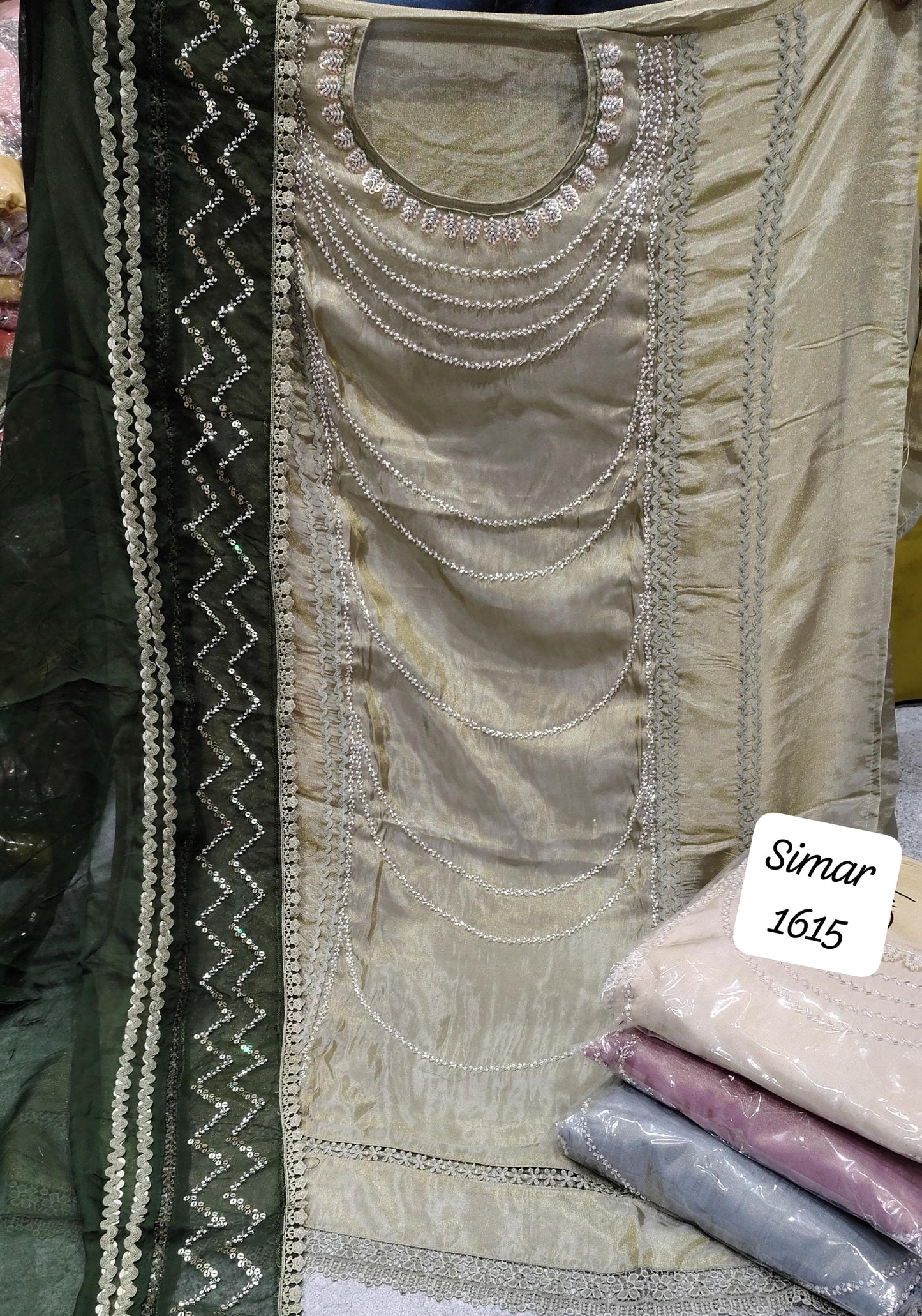 Majestic Shimar grey Unstitched suit ( free size )