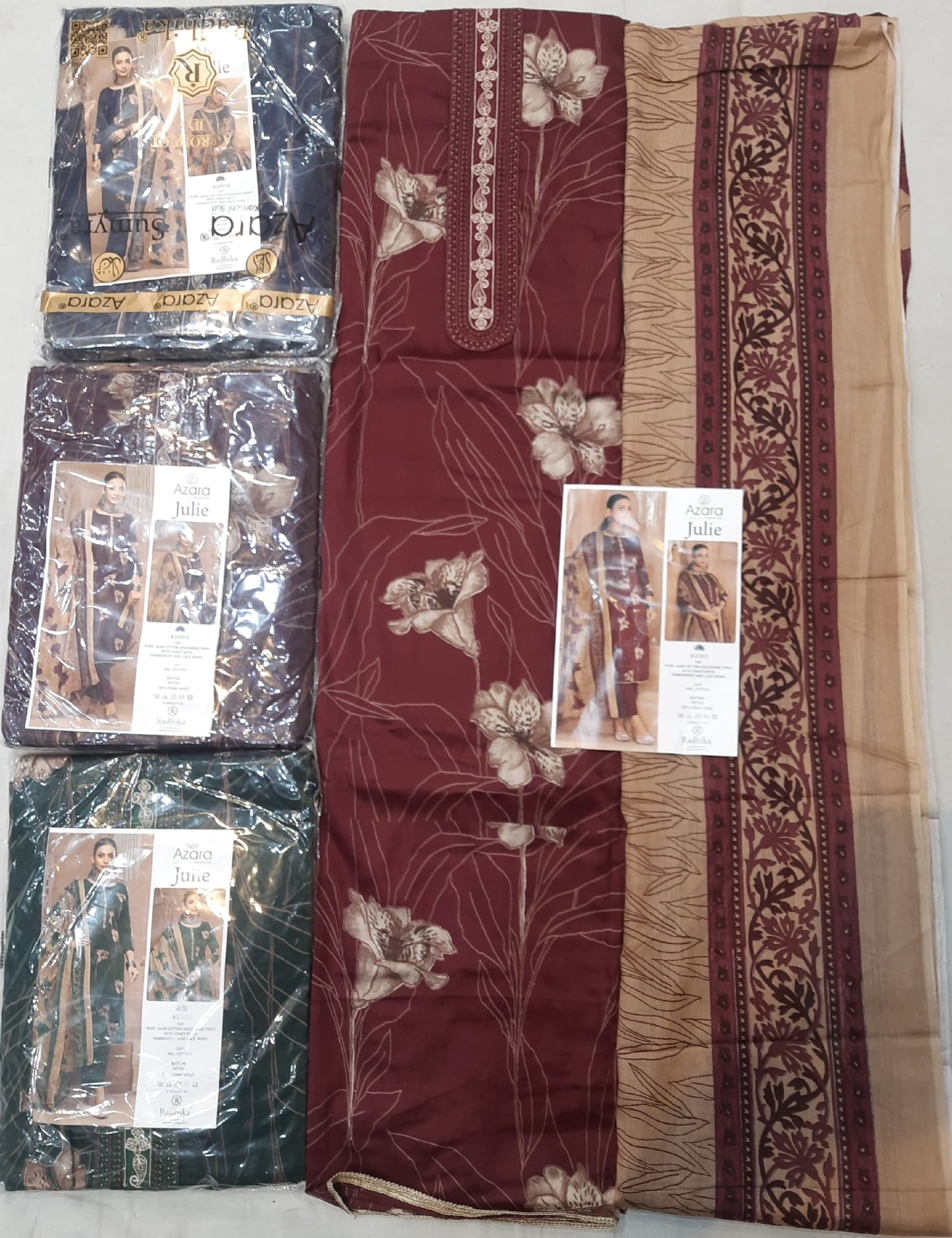 Charming maroon Unstitched suit ( free size )