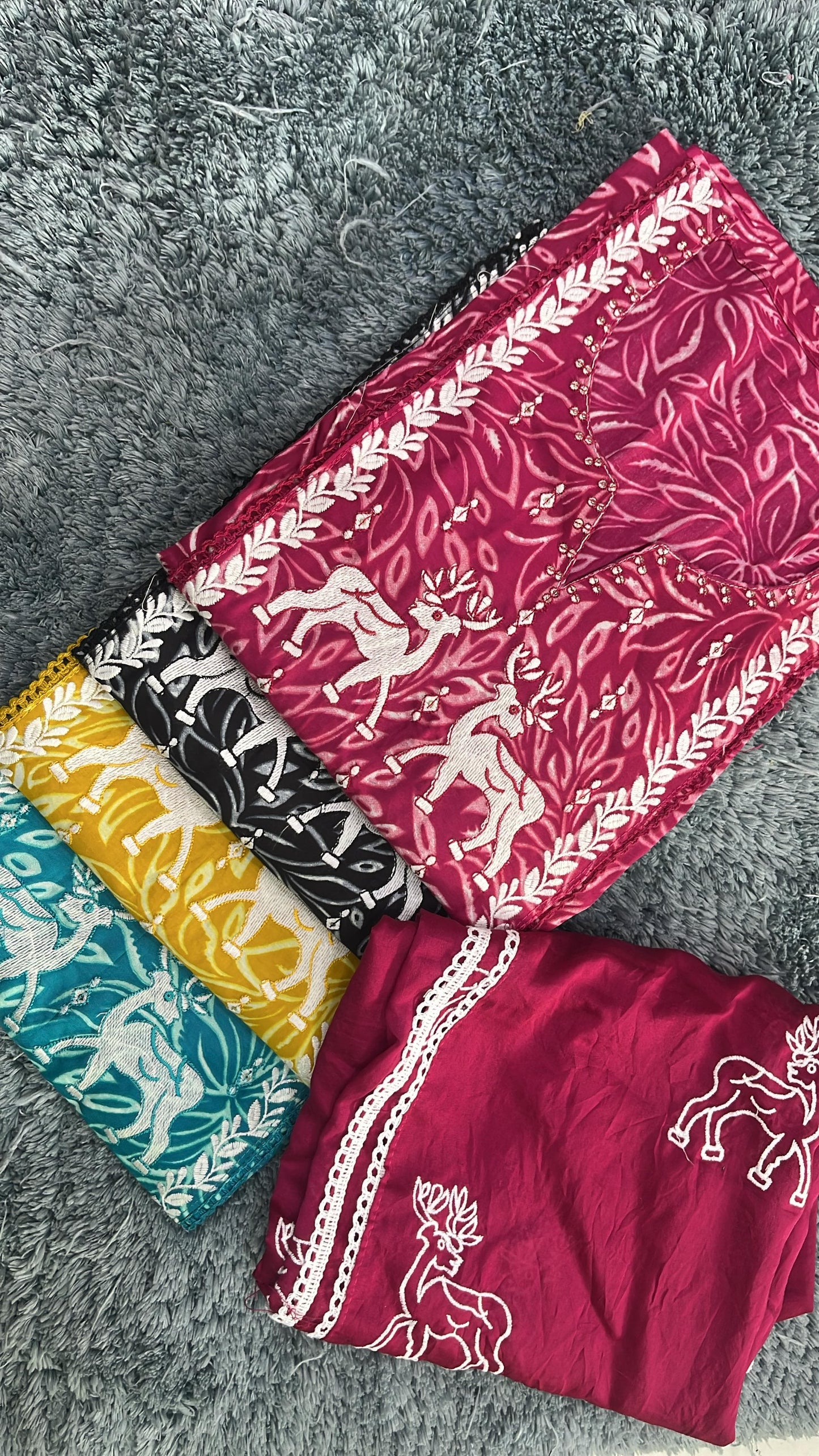 Designer red Unstitched suit ( free size )