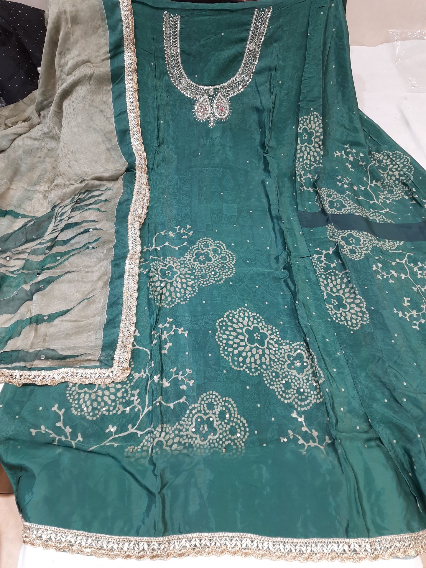 Elegant sky blue Unstitched suit ( free size )