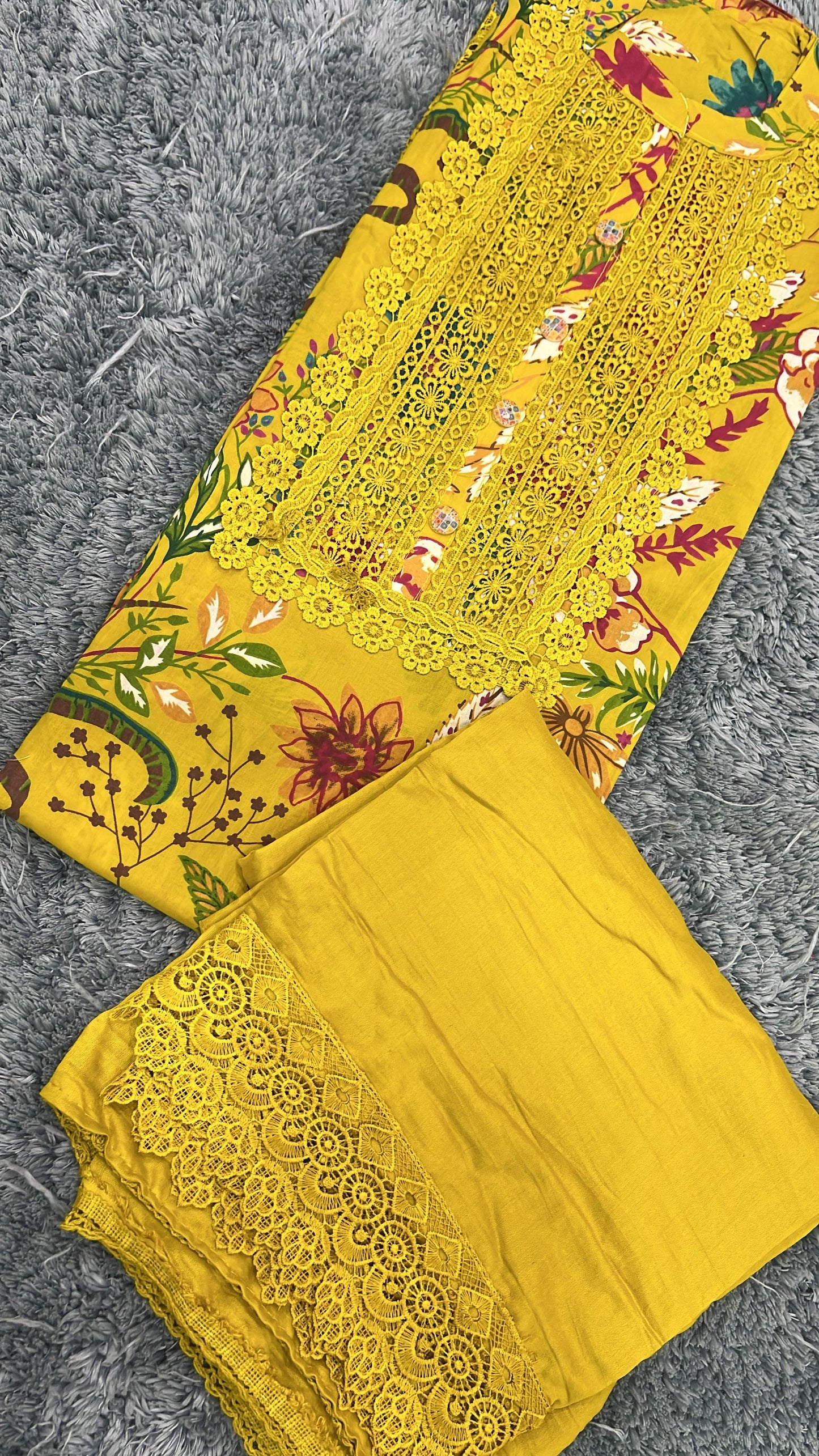 Lovely yellow haldi mehendi Unstitched suit ( free size )
