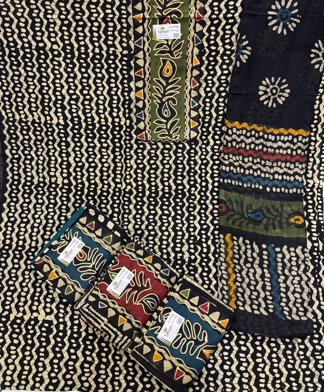 Majestic black Unstitched suit ( free size )