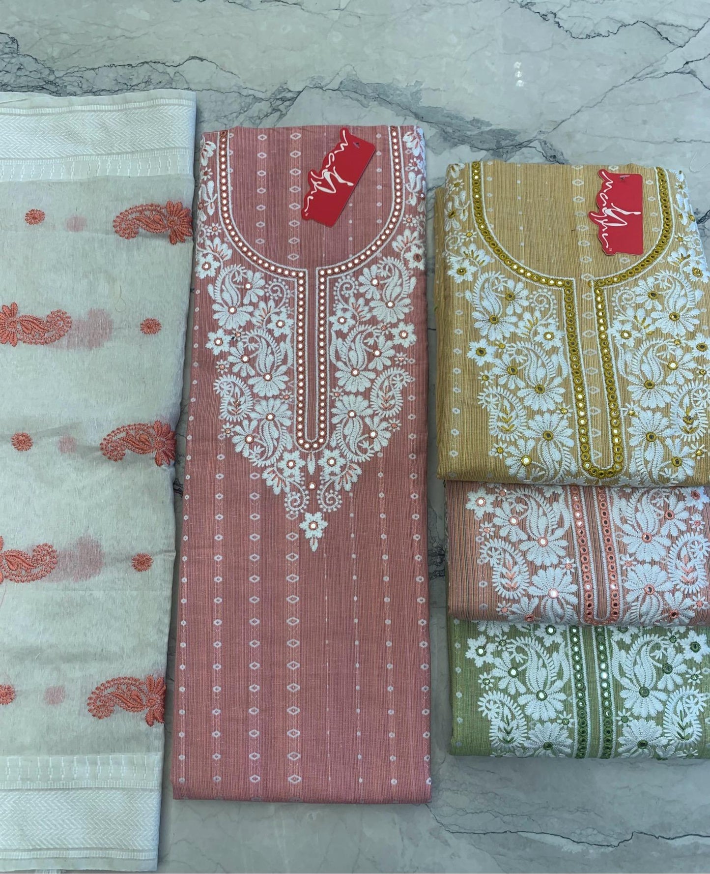 Attractive pink Unstitched suit ( free size )