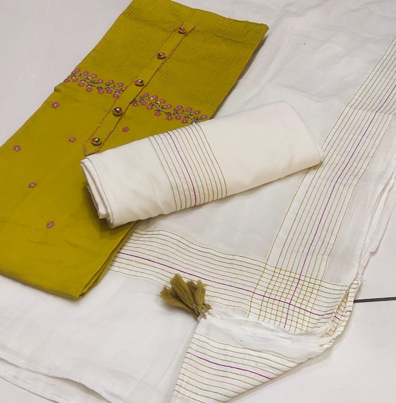 Yellow Semi Stitched Fancy Salwar suit (free size)