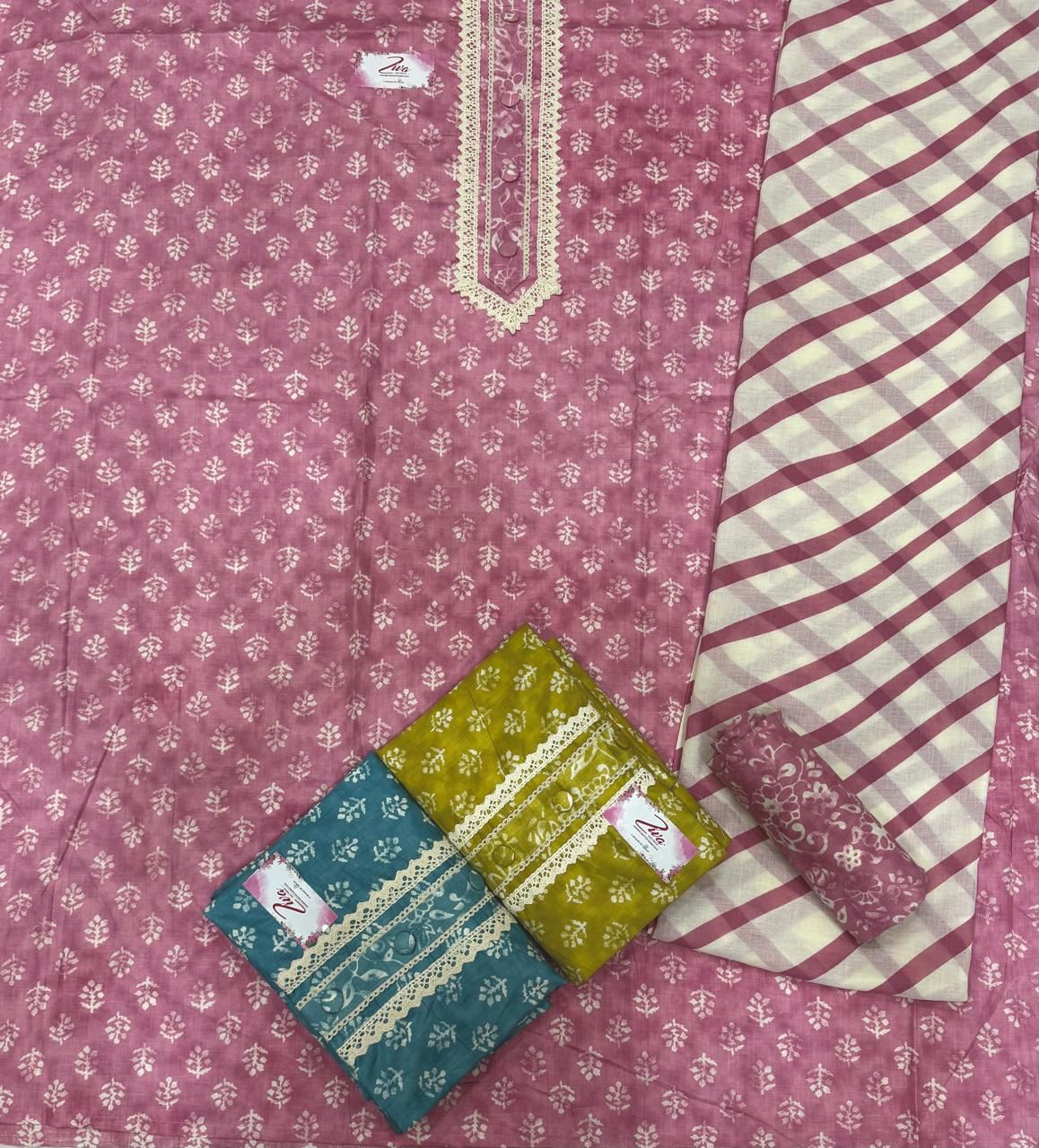 Pink semi Stitched Fancy Salwar suit (free size)