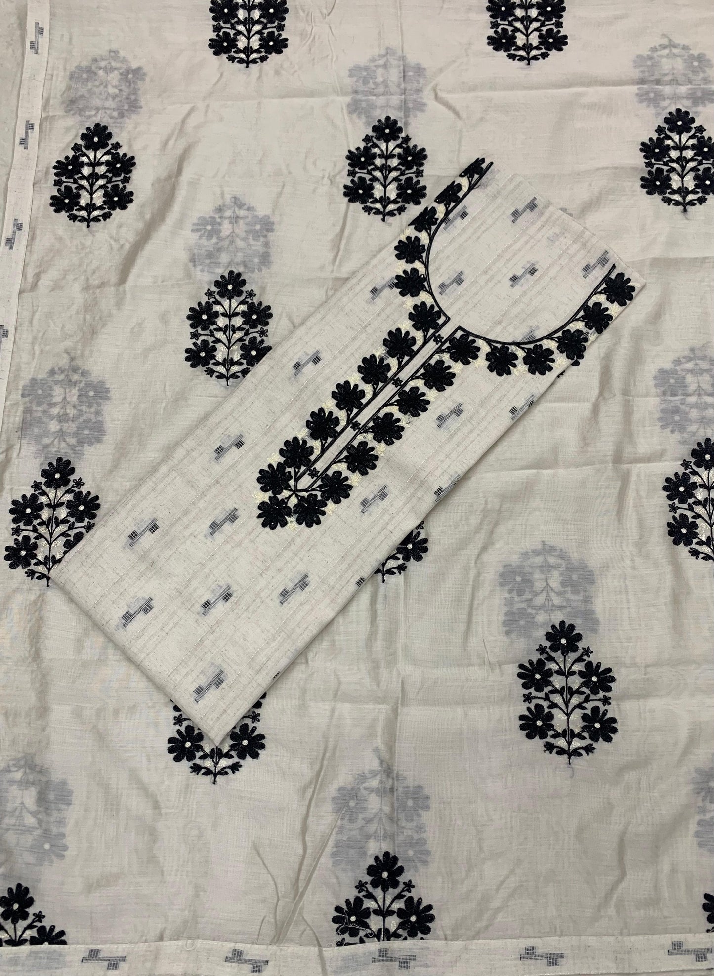 Black white semi Stitched Fancy Salwar suit (free size)