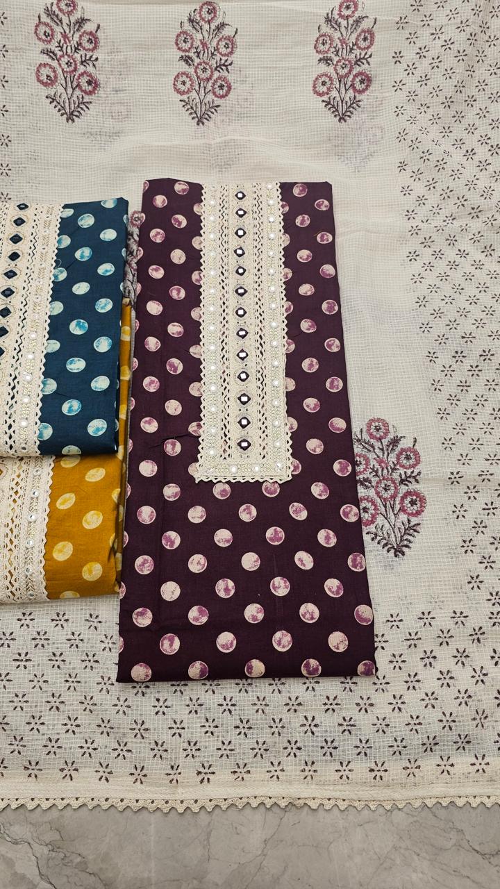 Maroon semi Stitched Fancy Salwar suit (free size)