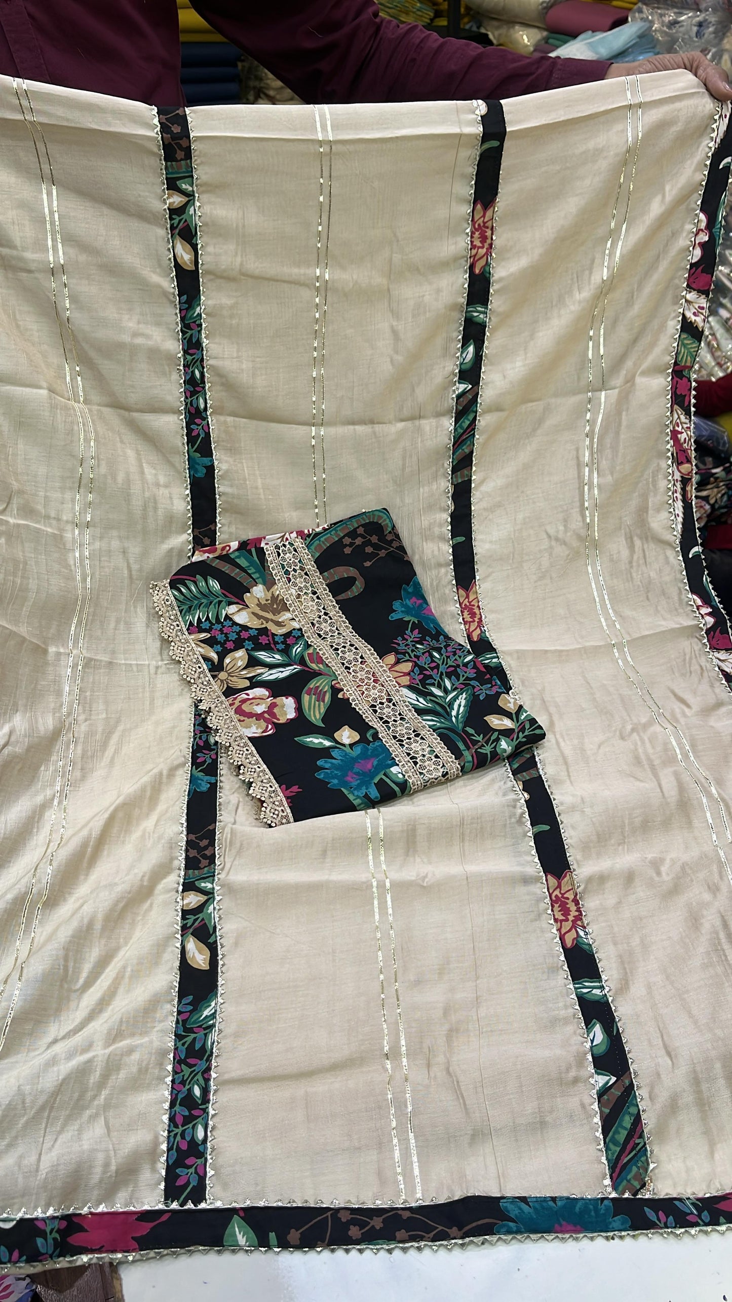 Lavishing golden Stitched Fancy Salwar suit (free size)