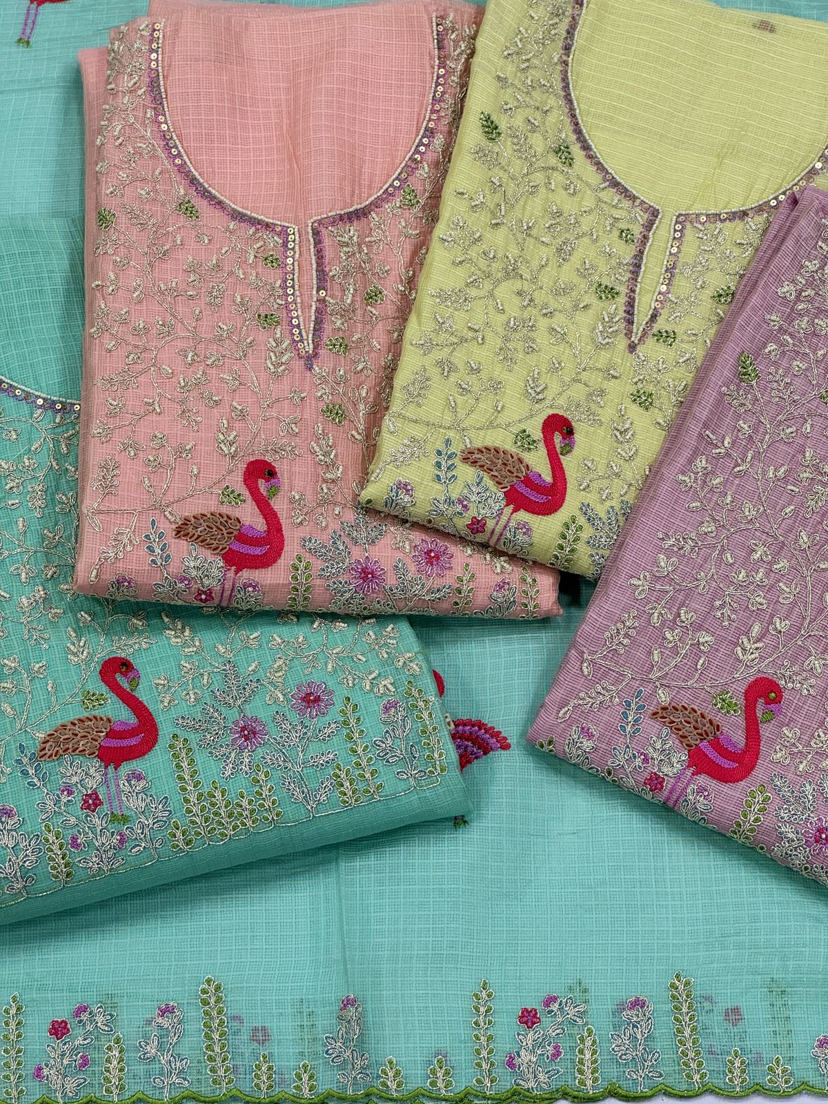 Good looking sky blue Stitched Fancy Salwar suit (free size)