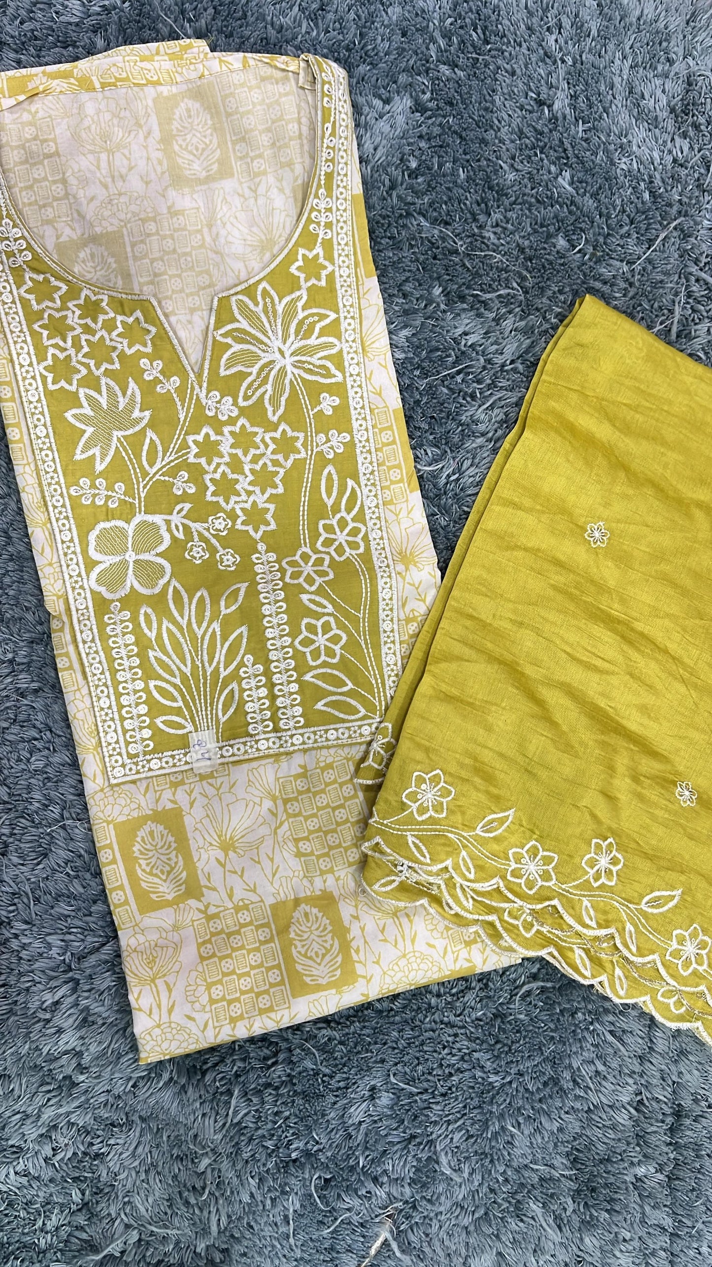 Designer yellow haldi mehendi  Stitched Fancy Salwar suit (free size)