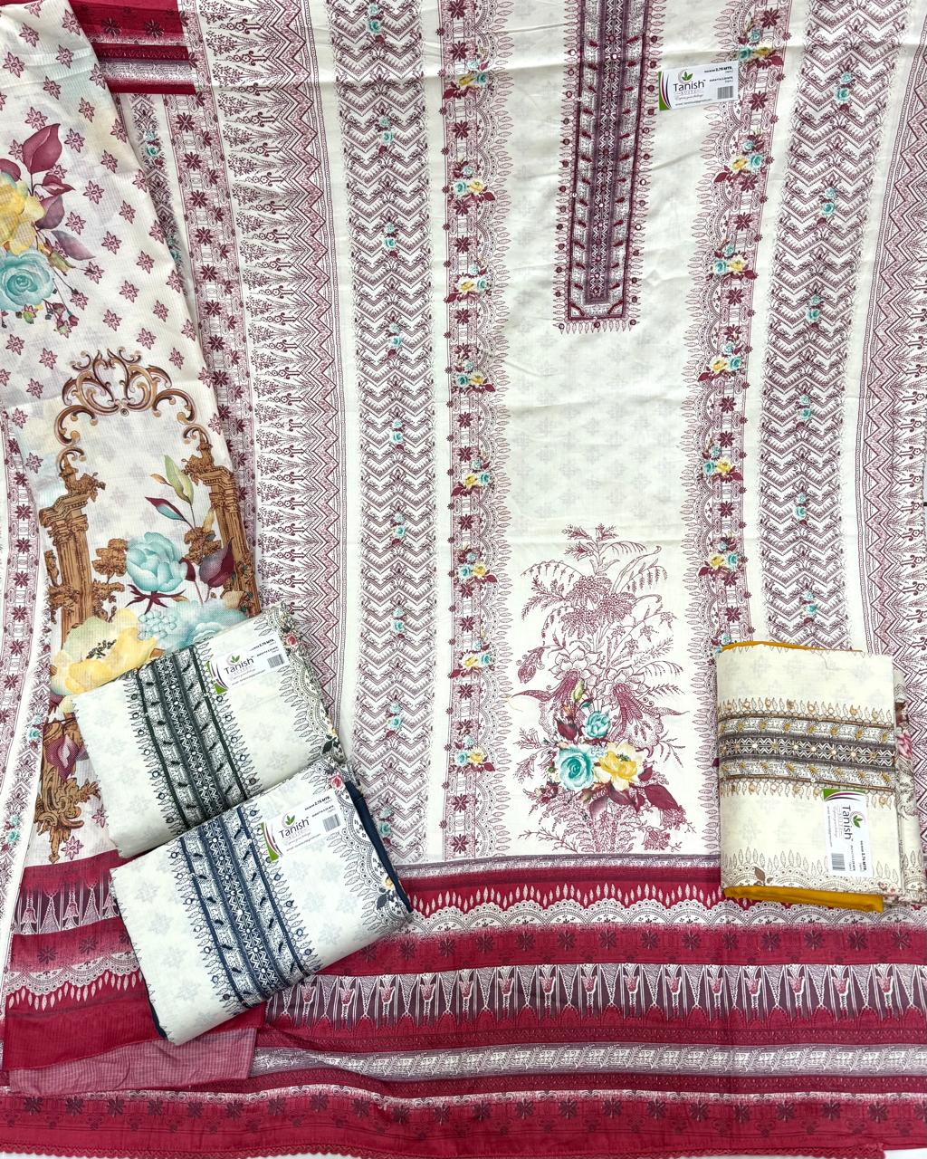 Fabulous white red Fancy Salwar suit (free size)