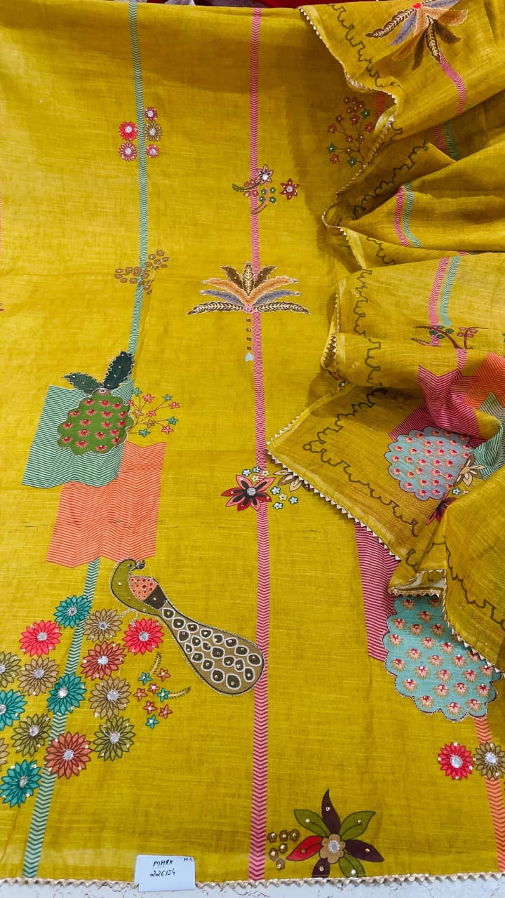 Pleasing yellow haldi mehendi Fancy Salwar suit (free size)