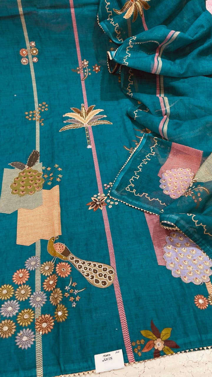 Khoobsurat sky blue Fancy Salwar suit (free size)