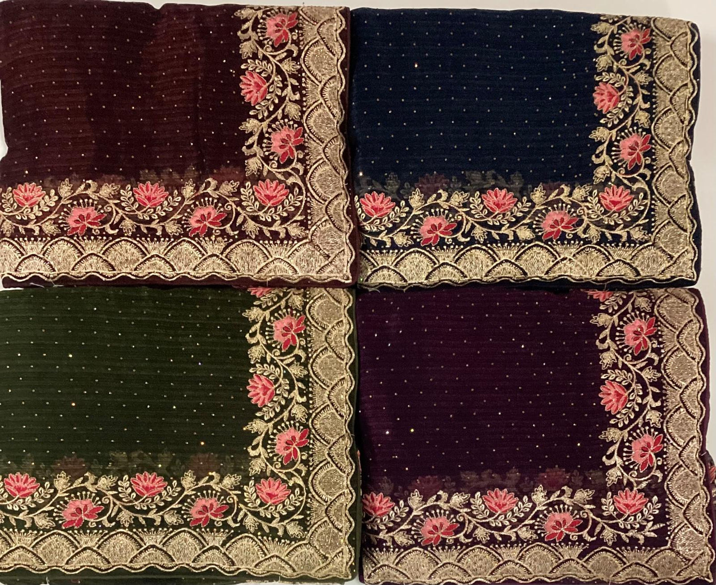 Khoobsurat Navy blue green wine saree