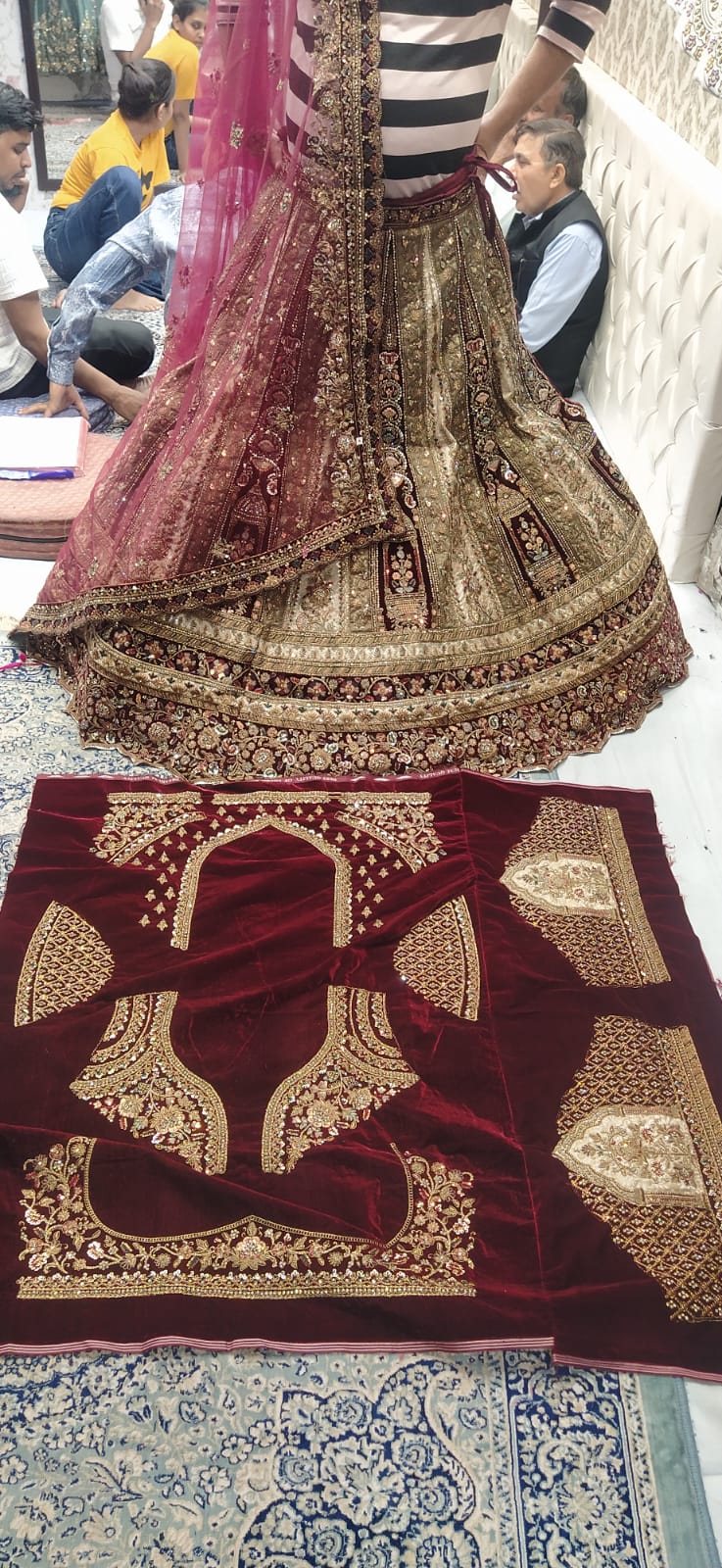 Pretty Dark maroon golden bridal lehenga ( happy customer)