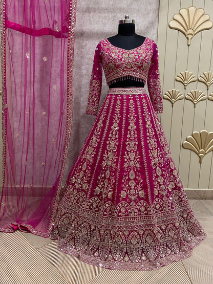 Glamorous 16 kali yellow Mustard crop top Lehenga