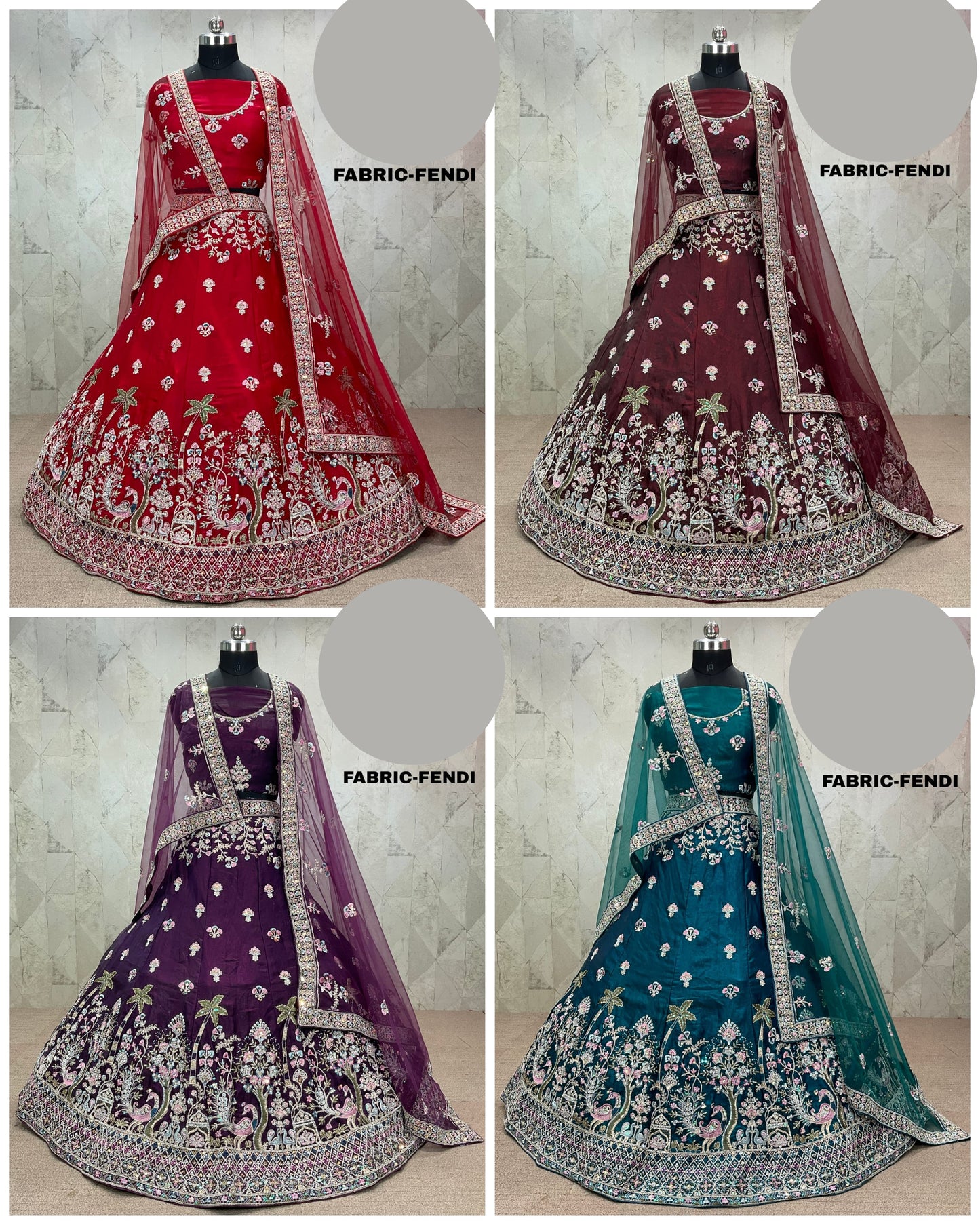 Charming pink sky blue peach lavender Lehenga