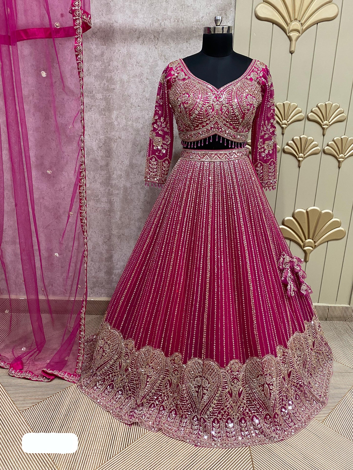 Amazing pink crop top Lehenga