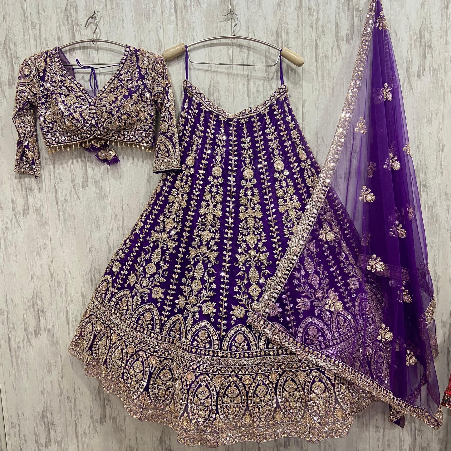 Awesome golden brown crop top Lehenga