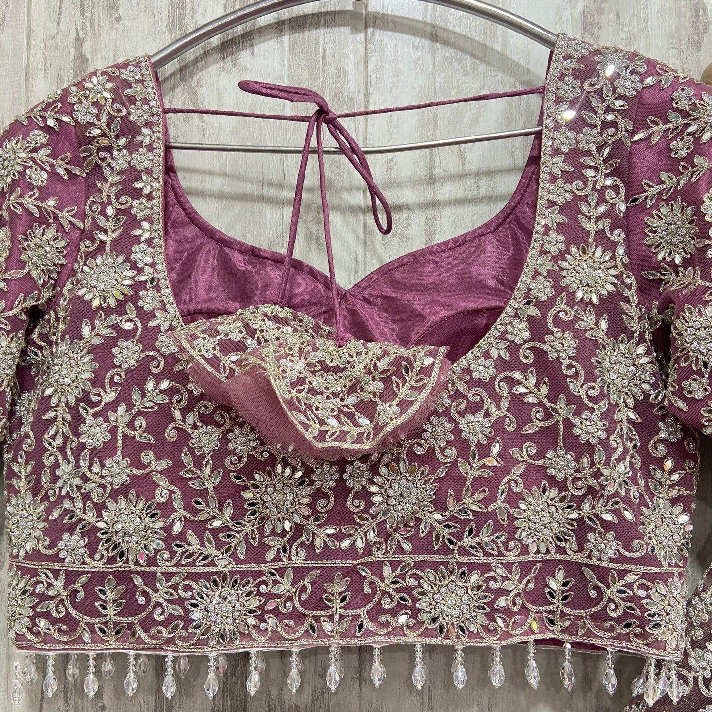 Glamorous pink crop top Lehenga