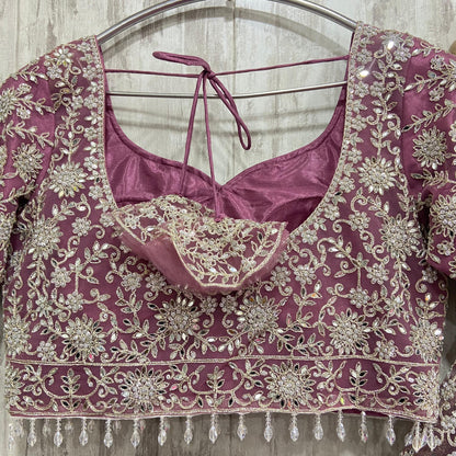 Glamorous pink crop top Lehenga