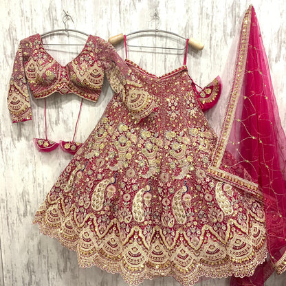 Something different Light pink peacock crop top Lehenga Happy Customer